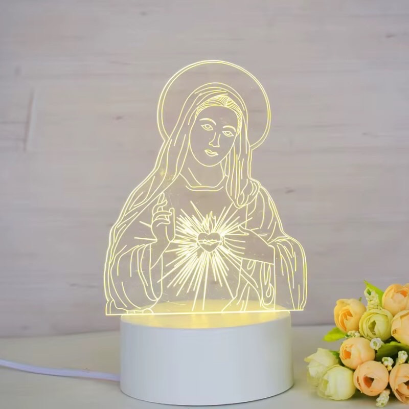 Blessed Virgin Mary LED acrylic lamp